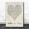 Better In Time Leona Lewis Script Heart Song Lyric Quote Print