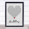 Biffy Clyro Bubbles Grey Heart Quote Song Lyric Print