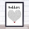 Biffy Clyro Bubbles Heart Song Lyric Quote Print