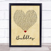 Biffy Clyro Bubbles Vintage Heart Quote Song Lyric Print