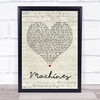 Biffy Clyro Machines Script Heart Song Lyric Quote Print