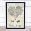 Billy Ocean Red Light Spells Danger Script Heart Quote Song Lyric Print