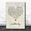 Billy Ocean Suddenly Script Heart Song Lyric Quote Print