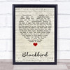 Blackbird The Beatles Script Heart Quote Song Lyric Print