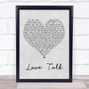 Blossoms Love Talk Grey Heart Quote Song Lyric Print