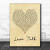 Blossoms Love Talk Vintage Heart Quote Song Lyric Print