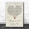 Bon Jovi Thank You For Loving Me Script Heart Song Lyric Quote Print