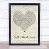 Boyzone Talk About Love Script Heart Song Lyric Quote Print