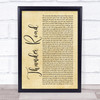 Bruce Springsteen Thunder Road Rustic Script Song Lyric Quote Print