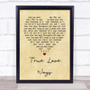 Buddy Holly True Love Ways Vintage Heart Quote Song Lyric Print