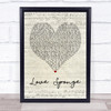 Buju Banton Love Sponge Script Heart Song Lyric Quote Print