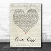 Calvin Harris & Dua Lipa One Kiss Script Heart Song Lyric Quote Print