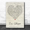Celine Dion I'm Alive Script Heart Song Lyric Quote Print