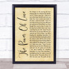 Celine Dione The Power Of Love Rustic Script Song Lyric Quote Print