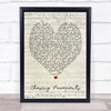 Chasing Pavements Adele Script Heart Quote Song Lyric Print