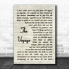 Christy Moore The Voyage Song Lyric Vintage Script Quote Print