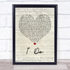 Colbie Caillat I Do Script Heart Song Lyric Quote Print