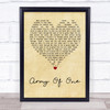 Coldplay Army Of One Vintage Heart Quote Song Lyric Print