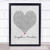 Coolio Gangsta's Paradise Grey Heart Quote Song Lyric Print