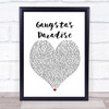 Coolio Gangsta's Paradise Heart Song Lyric Quote Print