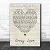 Crazy Love Van Morrison Script Heart Song Lyric Quote Print