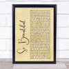 Darren Hayes So Beautiful Rustic Script Song Lyric Quote Print