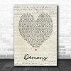 Demons Imagine Dragons Script Heart Song Lyric Quote Print