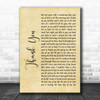 Dido Thank You Rustic Script Song Lyric Quote Print