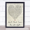 Don't Think Twice It's All Right Bob Dylan Script Heart Quote Song Lyric Print