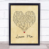 Elvis Presley Love Me Vintage Heart Quote Song Lyric Print