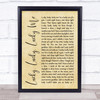 Evelyn Knight Lucky, Lucky, Lucky Me Rustic Script Song Lyric Quote Print