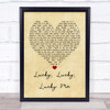 Evelyn Knight Lucky, Lucky, Lucky Me Vintage Heart Quote Song Lyric Print