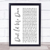 Foo Fighters Miracle Rustic Script Song Lyric Quote Print