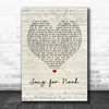 Frank Hamilton Song for Noah Script Heart Quote Song Lyric Print