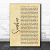 Gabrielle Sunshine Rustic Script Song Lyric Quote Print