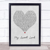 George Harrison My Sweet Lord Grey Heart Quote Song Lyric Print