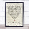 George Michael One More Try Script Heart Song Lyric Quote Print