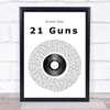 Green Day 21 Guns Vinyl Record Song Lyric Quote Print