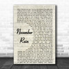 Guns N' Roses November Rain Song Lyric Vintage Script Quote Print