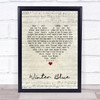 Heather Nova Winter Blue Script Heart Song Lyric Quote Print