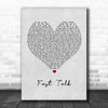 Houses Fast Talk Grey Heart Quote Song Lyric Print