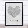 Houses Fast Talk Grey Heart Quote Song Lyric Print