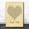 Houses Fast Talk Vintage Heart Quote Song Lyric Print