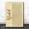 Hunter Hayes Wanted Rustic Script Song Lyric Quote Print