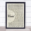 Hunter Hayes Wanted Song Lyric Vintage Script Quote Print