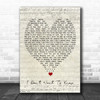 I Don't Want To Know Fleetwood Mac Script Heart Quote Song Lyric Print