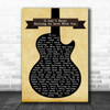 UB40 (I Can't Help) Falling In Love With You Black Guitar Song Lyric Music Wall Art Print