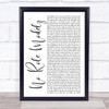 J Cole No Role Modelz White Script Song Lyric Quote Print