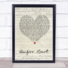 James Blunt Bonfire Heart Script Heart Song Lyric Quote Print