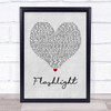 Jessie J Flashlight Grey Heart Quote Song Lyric Print